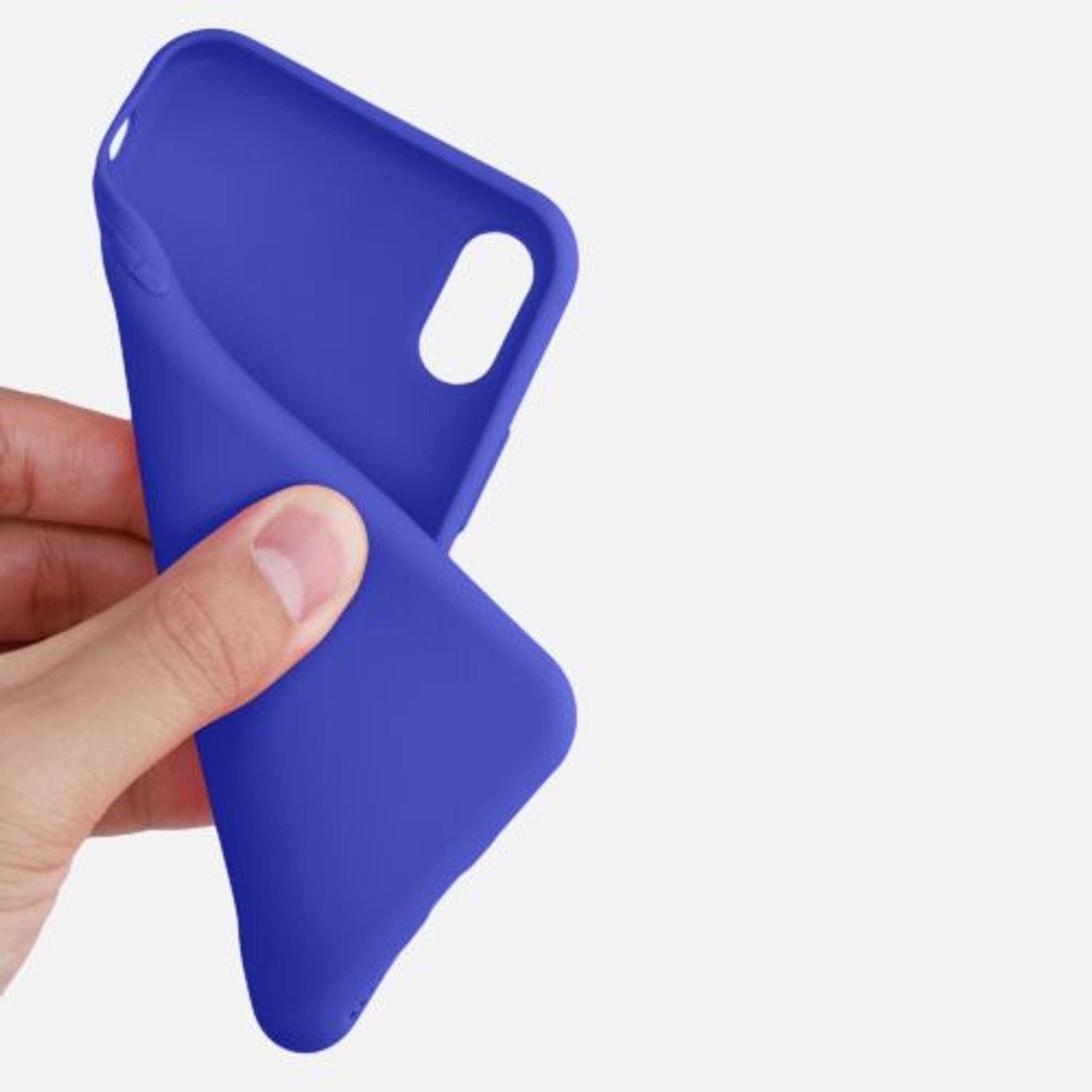 Husa pentru Apple iPhone X/iPhone XS, Silicon, Albastru, 42492.134, Kwmobile fotografia produsului View 7 L