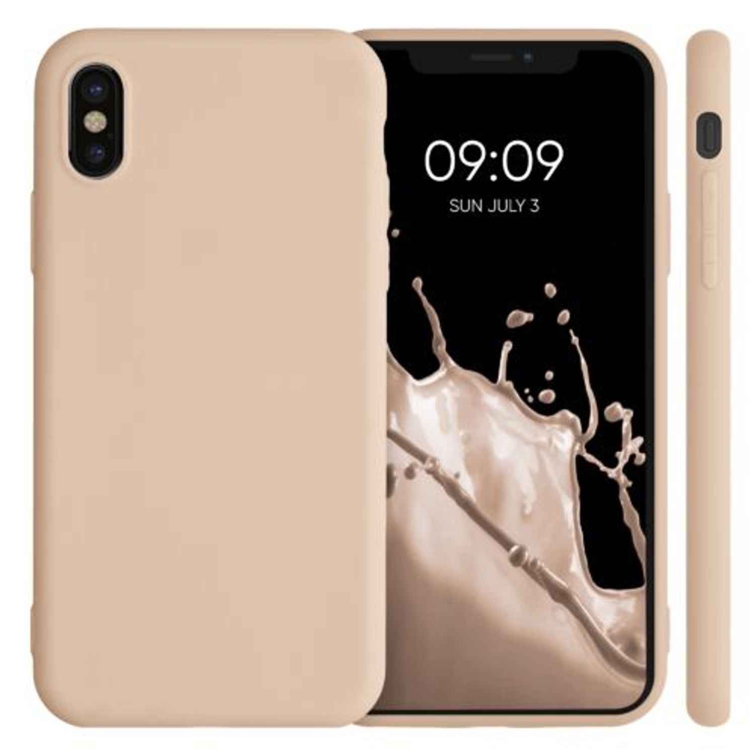 Husa pentru Apple iPhone X/iPhone XS, Silicon, Crem, 42492.154, Kwmobile fotografia produsului View 2 L
