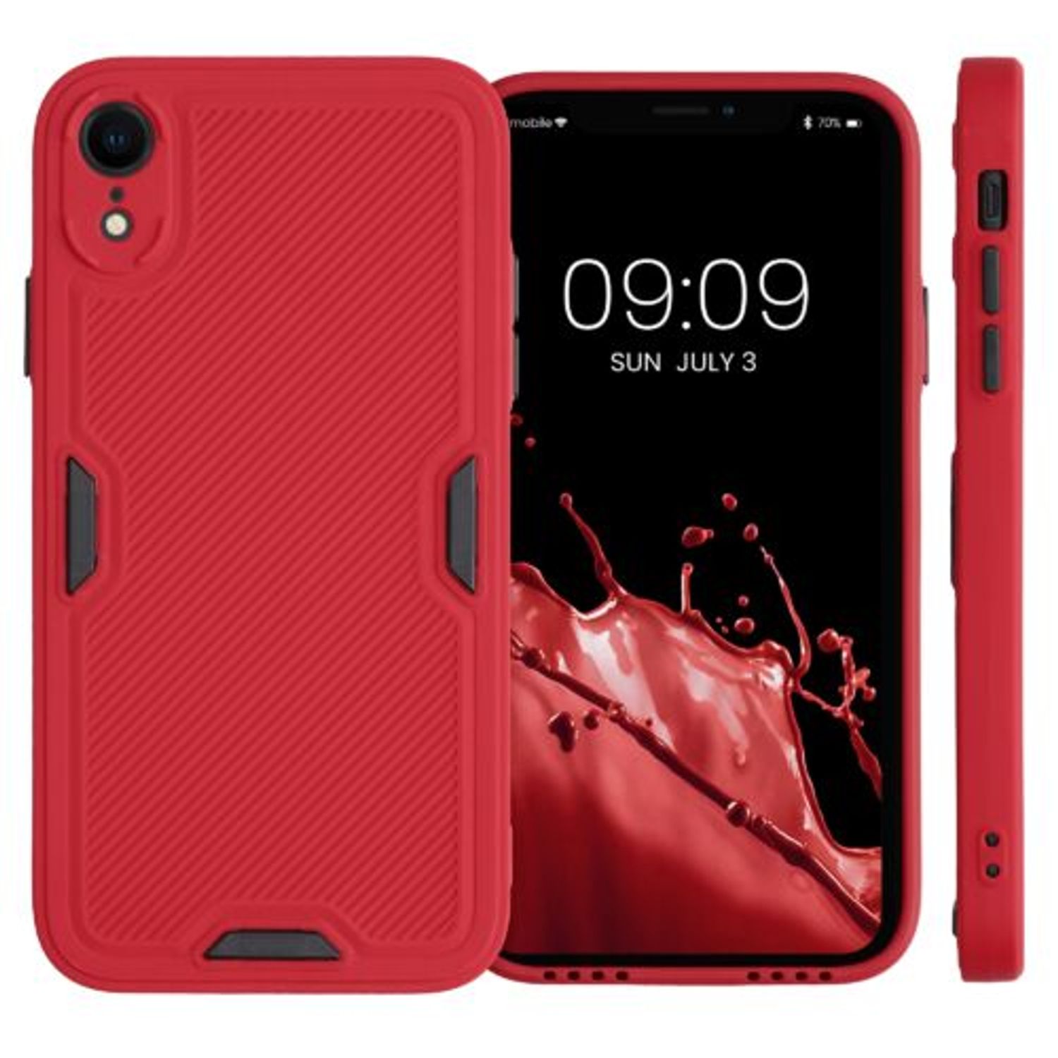 Husa pentru Apple iPhone XR, Silicon, Rosu, 56704.09, Kwmobile fotografia produsului View 2 L