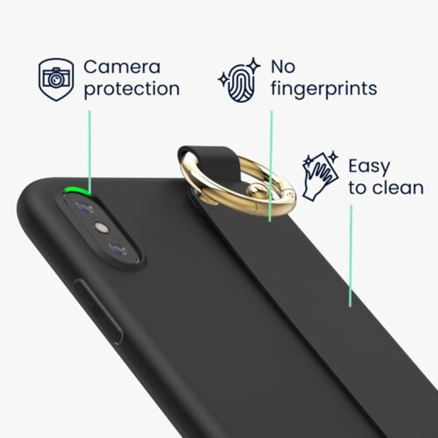 Husa pentru Apple iPhone XS, Silicon, Negru, 56804.01, Kwmobile fotografia produsului View 4 L