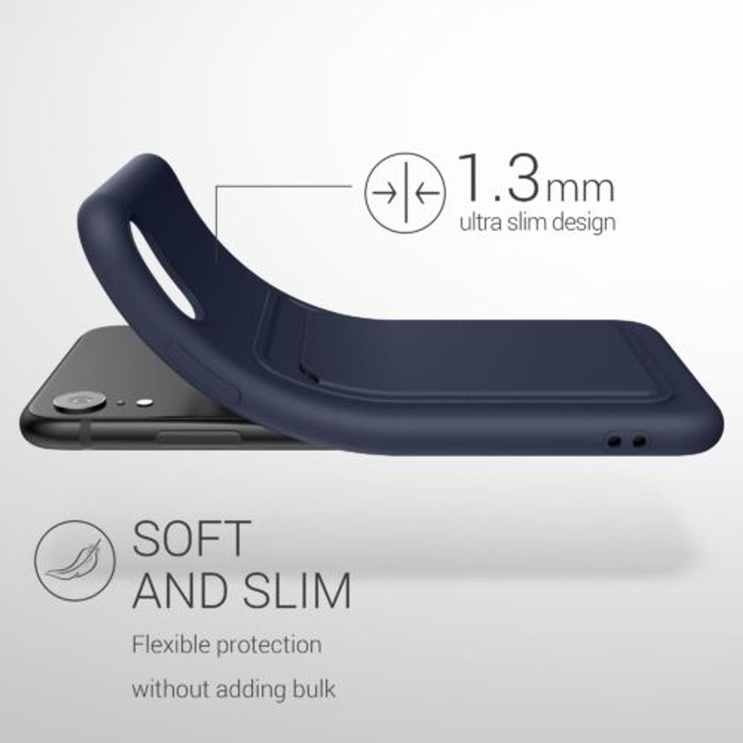 Husa pentru Apple iPhone XR, Silicon, Albastru, 55116.17, Kwmobile fotografia produsului View 3 L