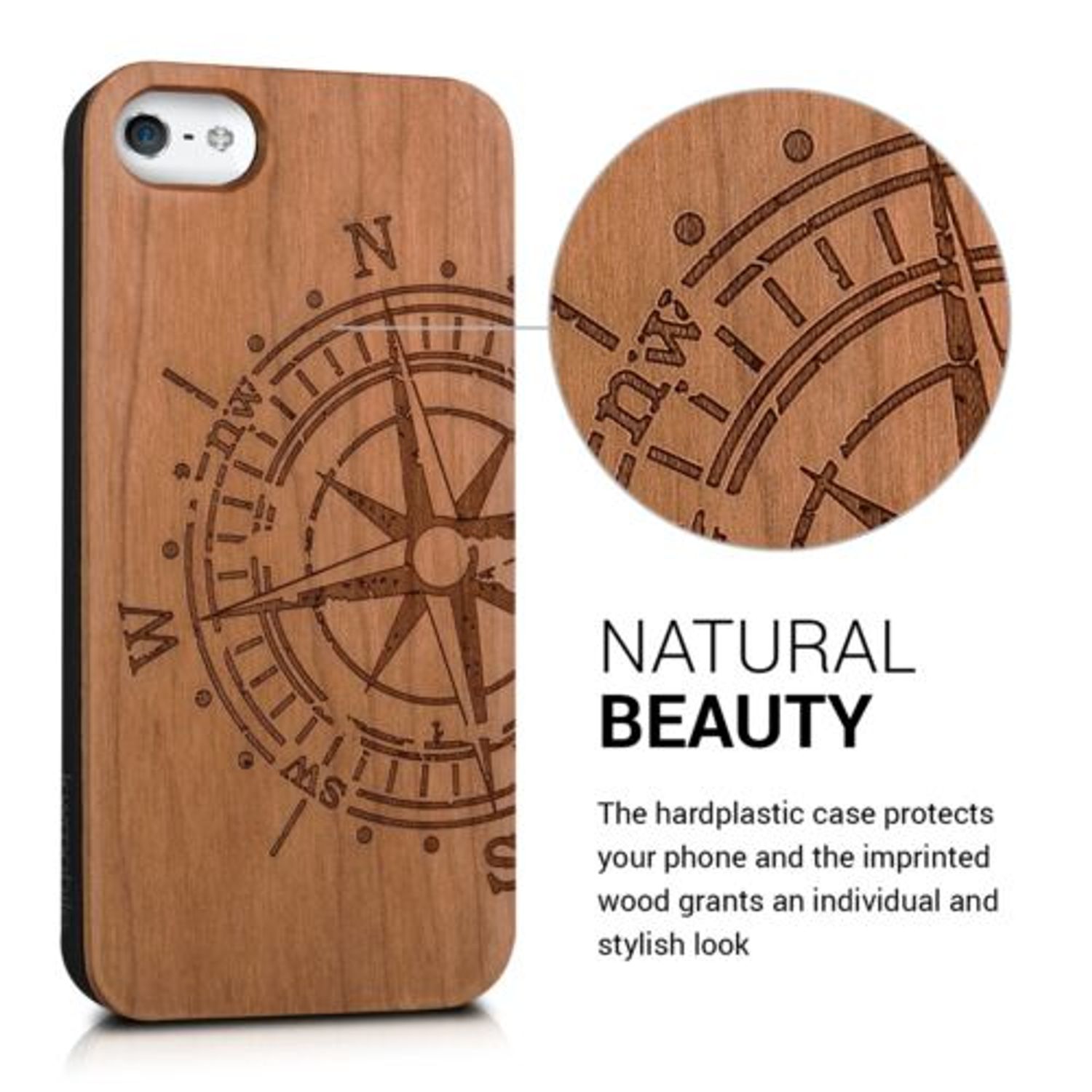 Husa pentru Apple iPhone 5/iPhone 5s/iPhone SE, Lemn, Maro, 38451.24 fotografia produsului View 4 L
