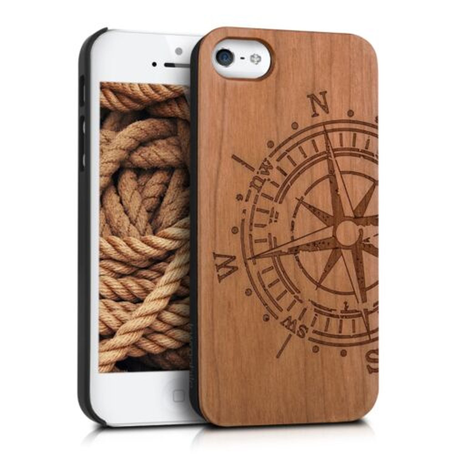 Husa pentru Apple iPhone 5/iPhone 5s/iPhone SE, Lemn, Maro, 38451.24 fotografia produsului View 7 L