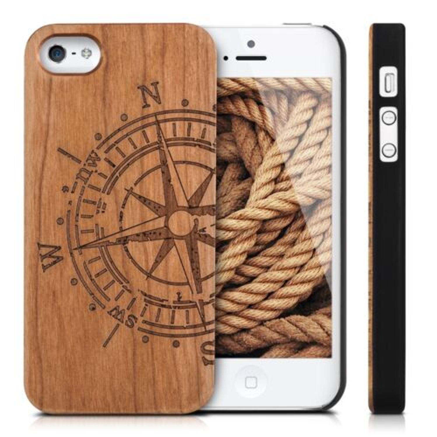 Husa pentru Apple iPhone 5/iPhone 5s/iPhone SE, Lemn, Maro, 38451.24 fotografia produsului View 6 L