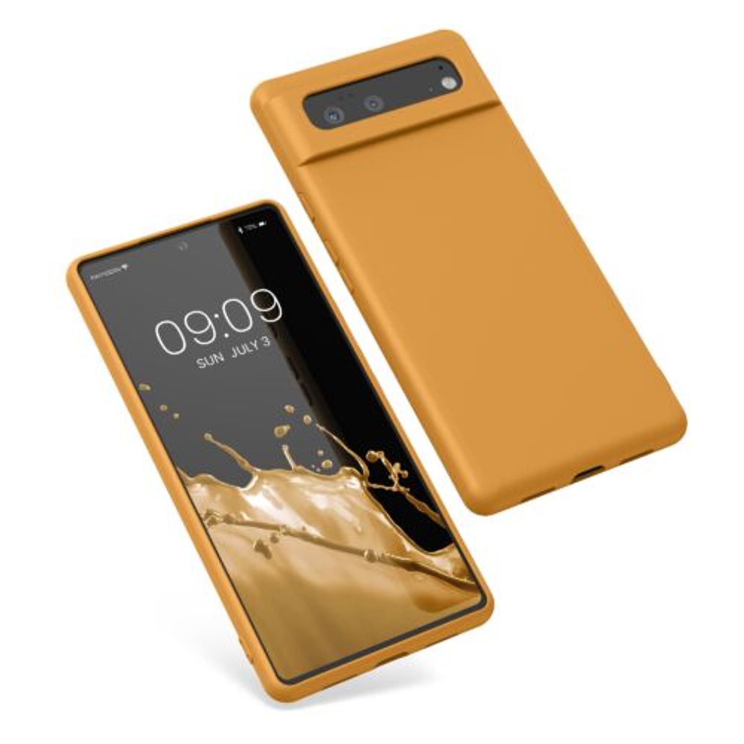 Husa pentru Google Pixel 6, Silicon, Portocaliu, 55865.217, Kwmobile fotografia produsului View 2 L
