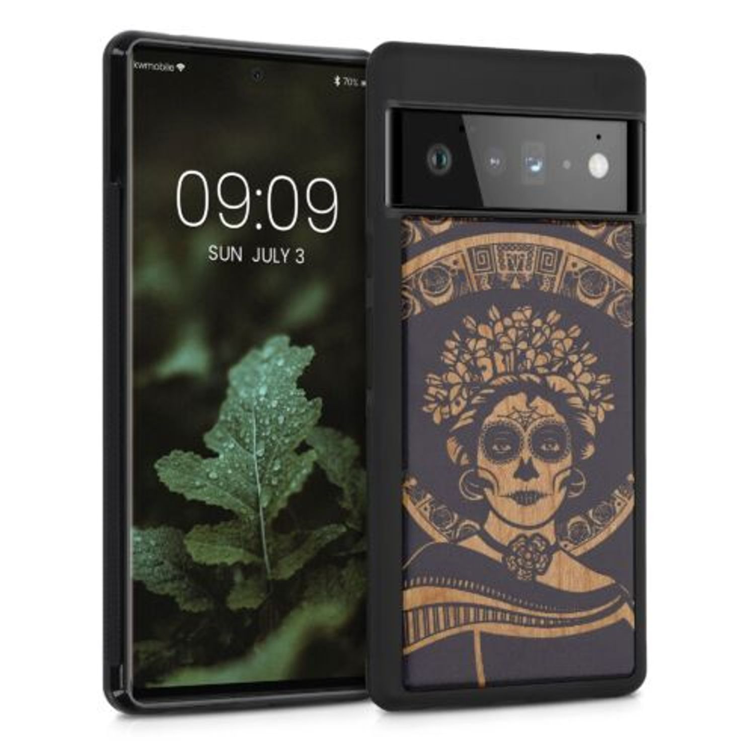 Husa pentru Google Pixel 6 Pro, Lemn, Negru, 56785.04, Kwmobile fotografia produsului