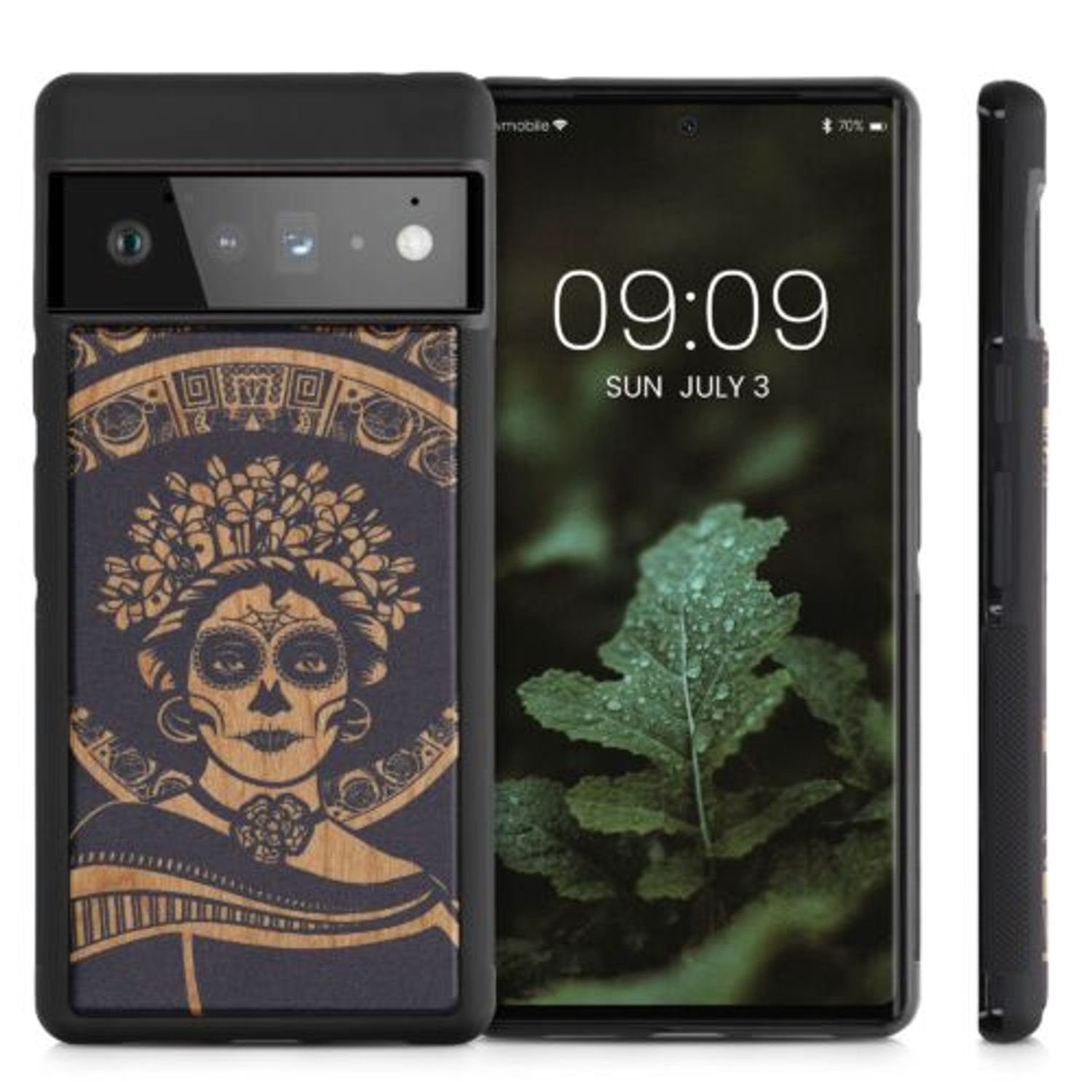 Husa pentru Google Pixel 6 Pro, Lemn, Negru, 56785.04, Kwmobile fotografia produsului View 2 L
