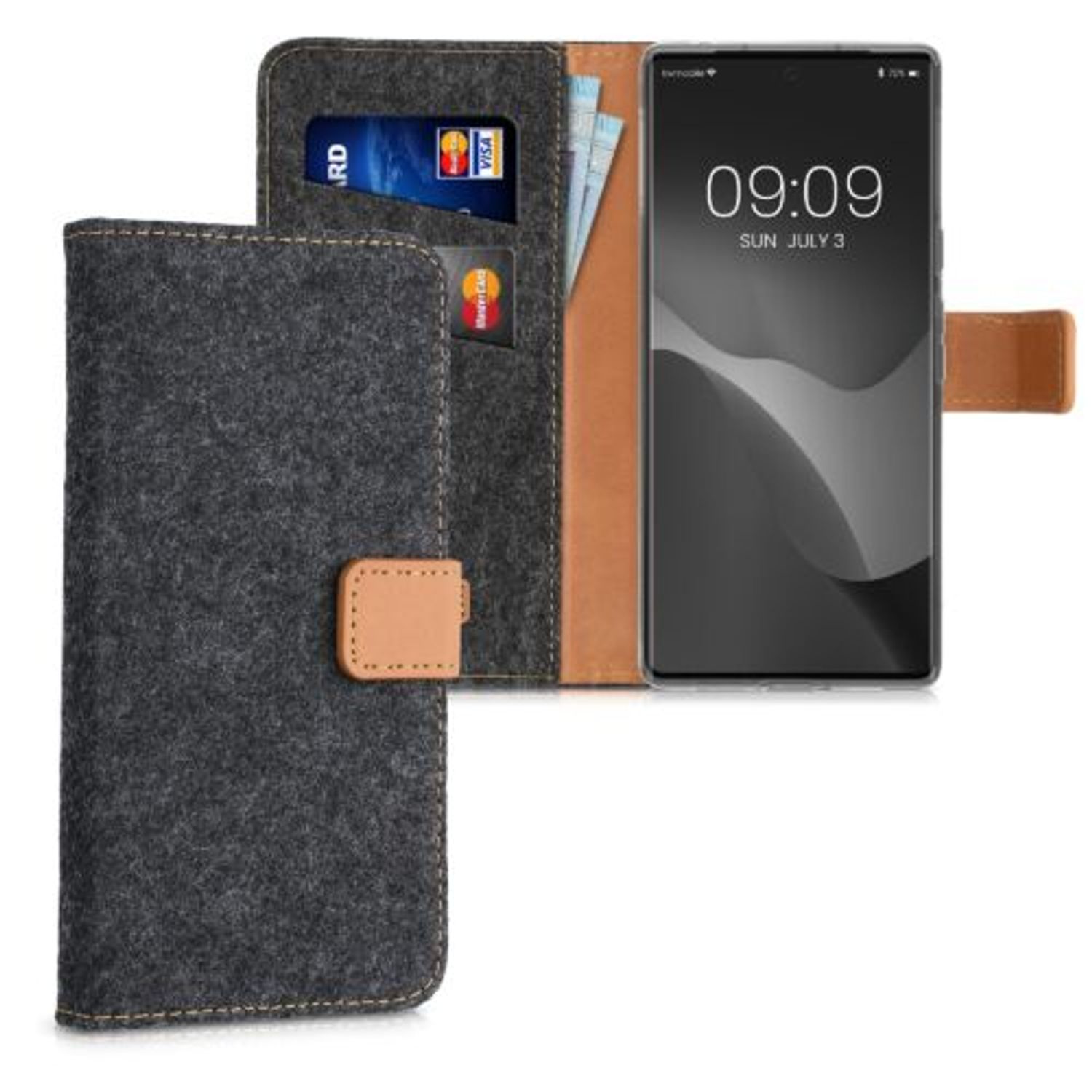 Husa pentru Google Pixel 6 Pro, Textil, Gri, 56659.19, Kwmobile fotografia produsului