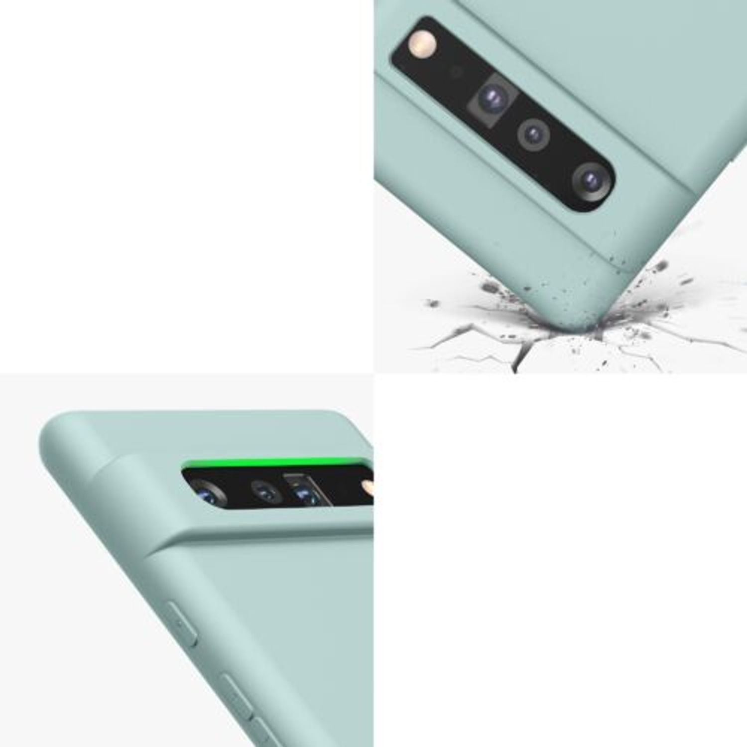 Husa pentru Google Pixel 6 Pro, Silicon, Verde, 55866.71, Kwmobile fotografia produsului View 7 L
