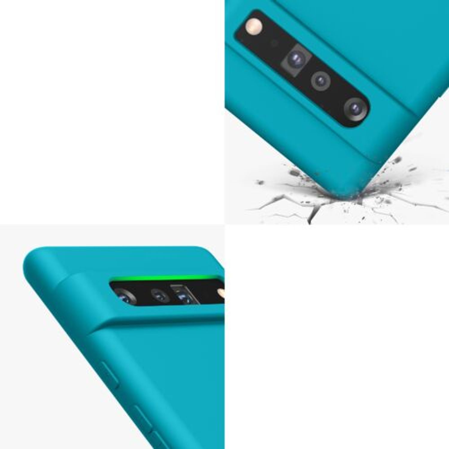 Husa pentru Google Pixel 6 Pro, Silicon, Albastru, 55866.223, Kwmobile fotografia produsului View 3 L