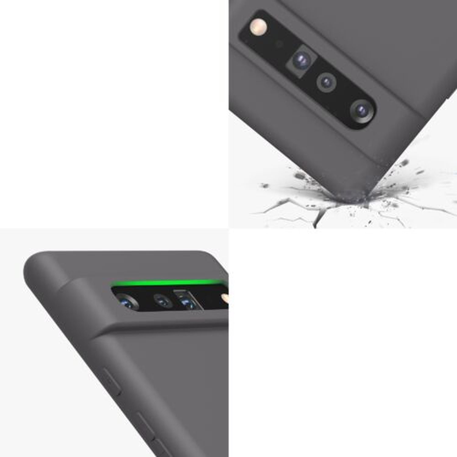 Husa pentru Google Pixel 6 Pro, Silicon, Gri, 55866.155, Kwmobile fotografia produsului View 8 L