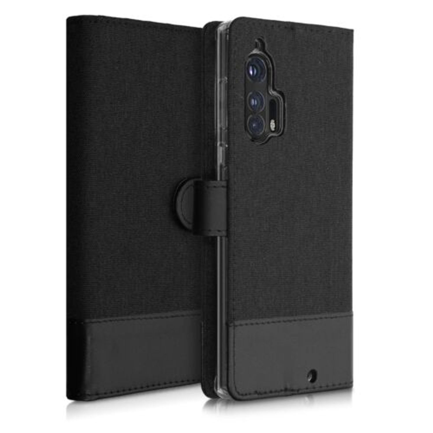 Husa pentru Motorola Edge Plus, Textil, Negru, 52832.01 fotografia produsului View 4 L