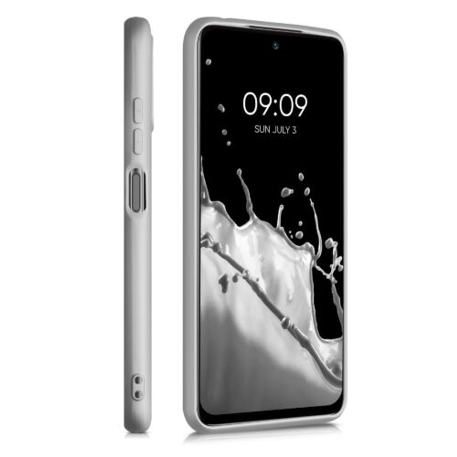 Husa pentru Xiaomi Poco M3 Pro (2021), Silicon, Silver, 55364.67, Kwmobile fotografia produsului View 3 L
