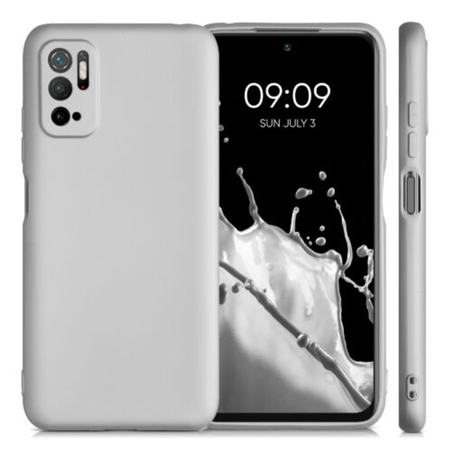 Husa pentru Xiaomi Poco M3 Pro (2021), Silicon, Silver, 55364.67, Kwmobile fotografia produsului View 2 L