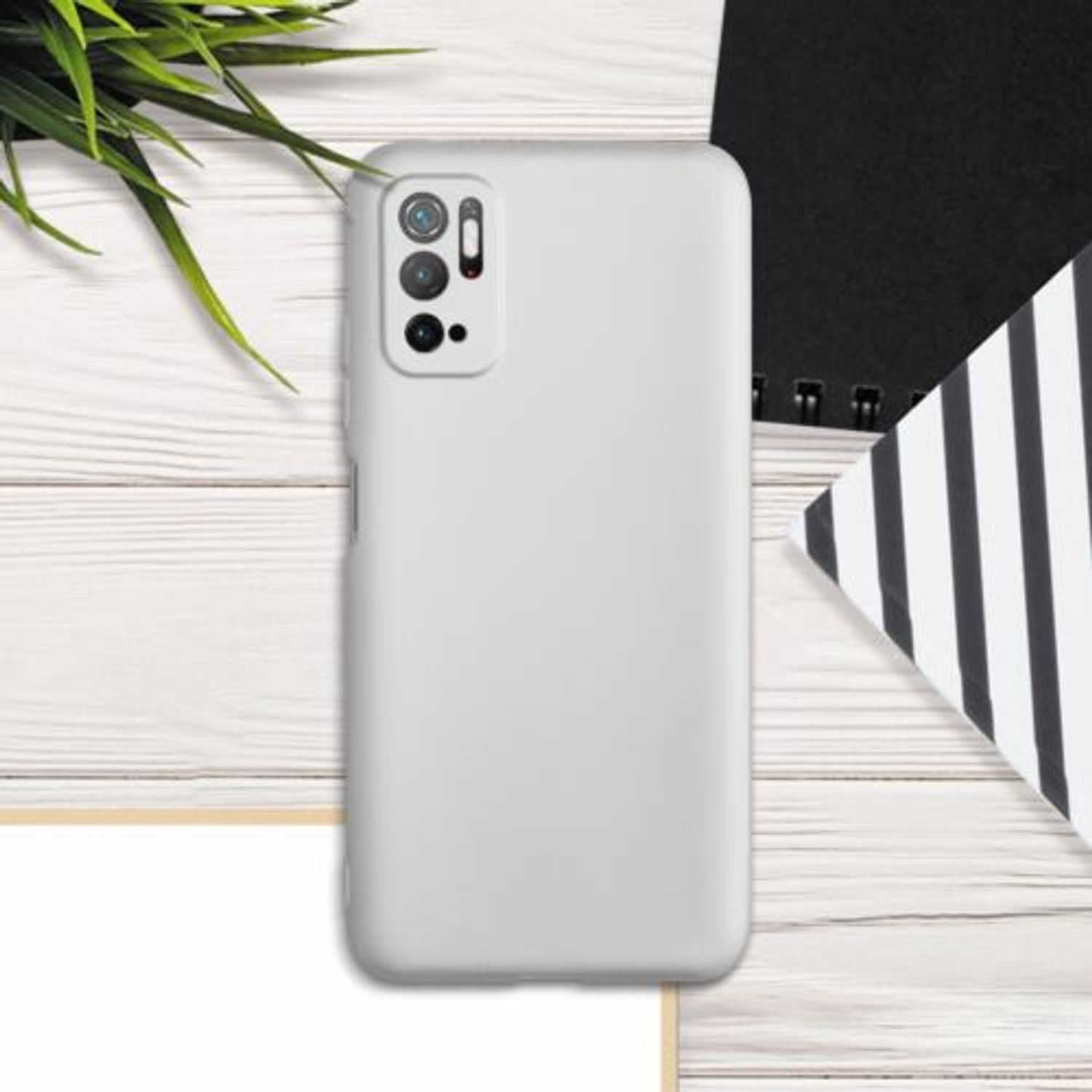 Husa pentru Xiaomi Poco M3 Pro (2021), Silicon, Silver, 55364.67, Kwmobile fotografia produsului View 6 L