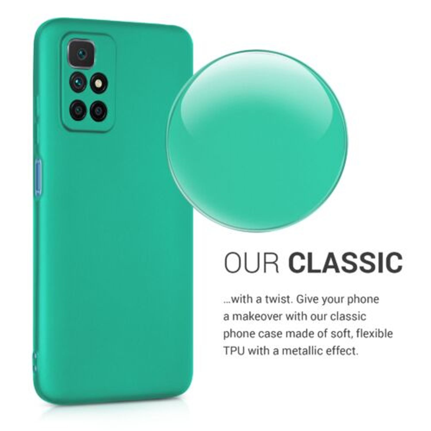Husa pentru Xiaomi Redmi 10, Silicon, Verde, 56149.128, Kwmobile fotografia produsului View 4 L