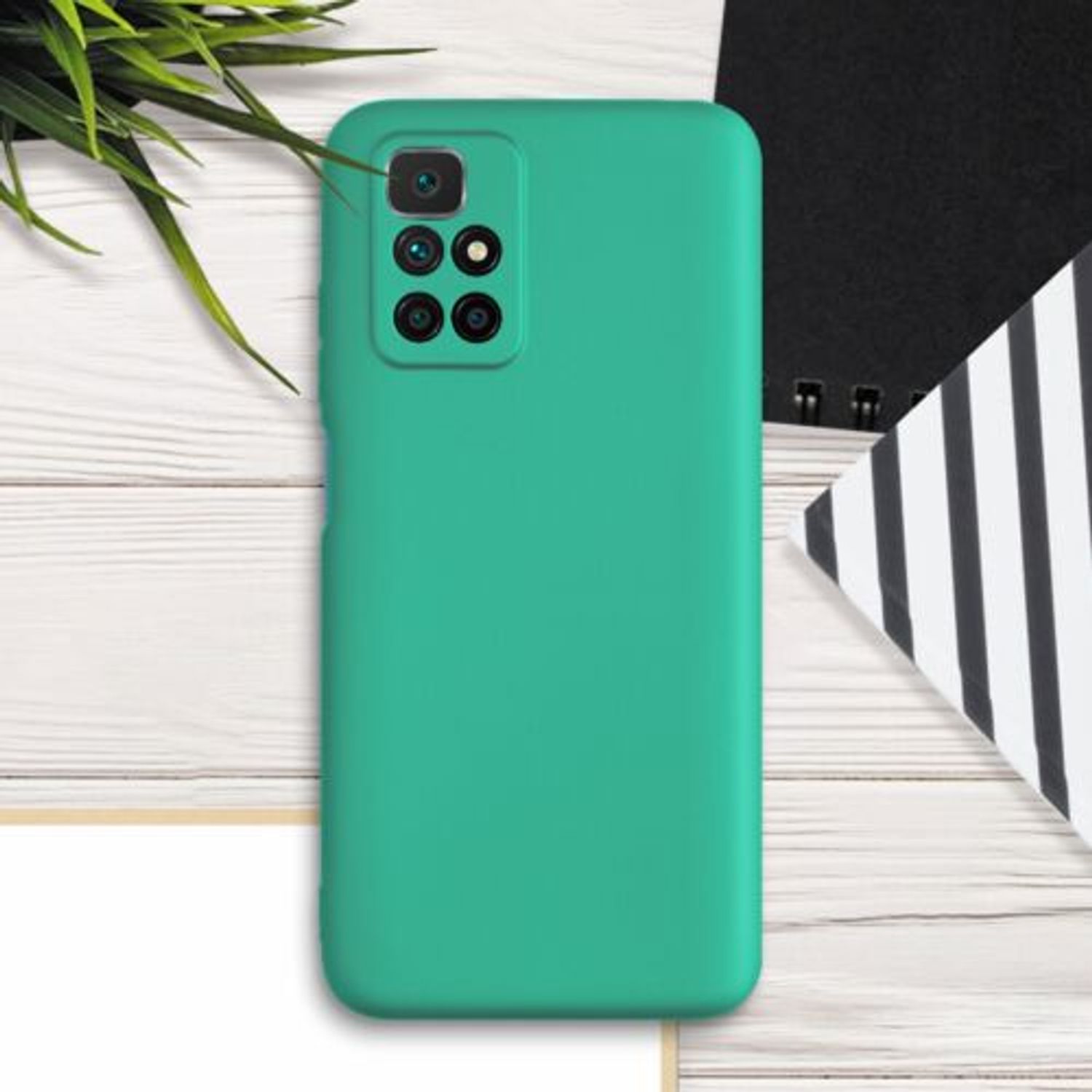 Husa pentru Xiaomi Redmi 10, Silicon, Verde, 56149.128, Kwmobile fotografia produsului View 3 L