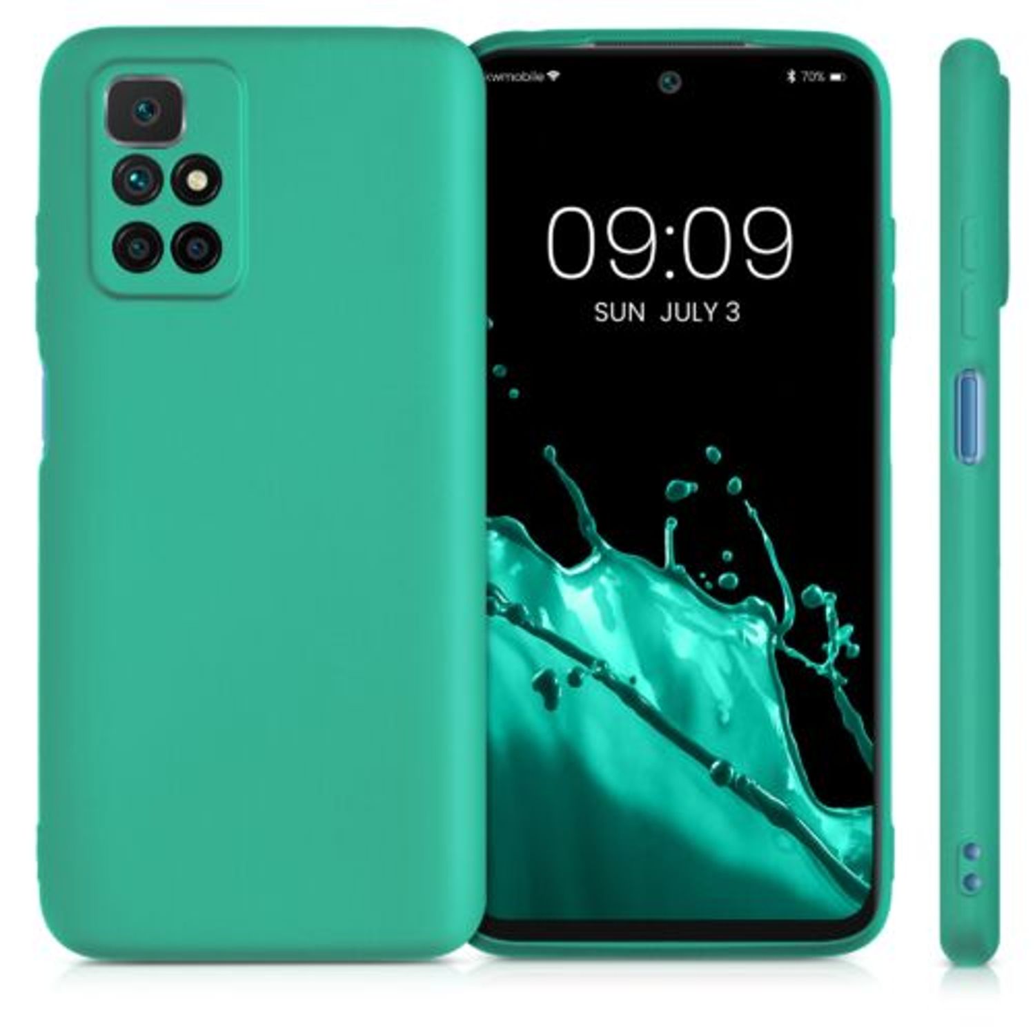 Husa pentru Xiaomi Redmi 10, Silicon, Verde, 56149.128, Kwmobile fotografia produsului View 2 L
