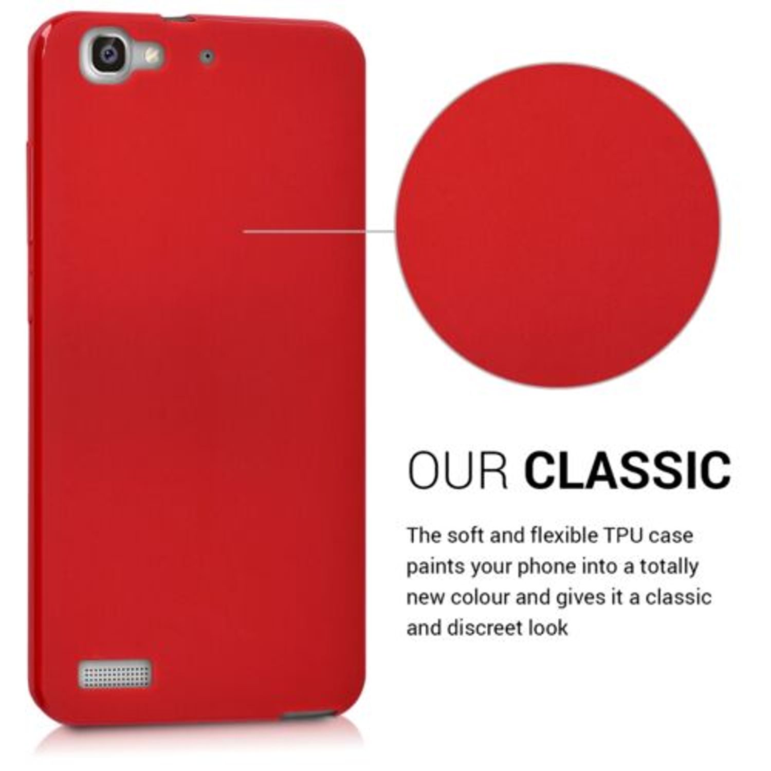 Husa pentru Huawei Enjoy 5s, Silicon, Rosu, 42247.51 fotografia produsului View 6 L