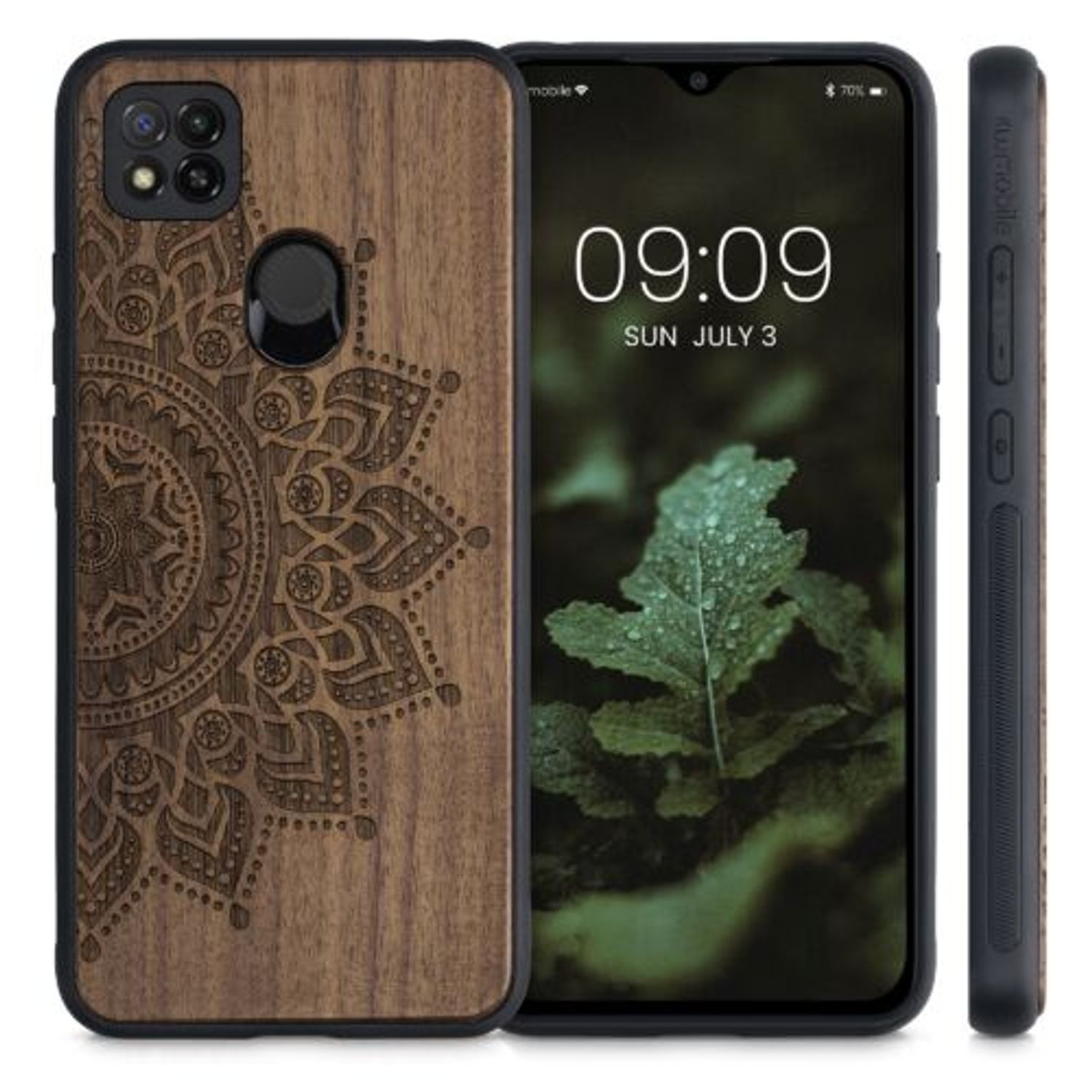 Husa pentru Xiaomi Redmi 9C, Lemn, Maro, 56789.01, Kwmobile fotografia produsului View 2 L