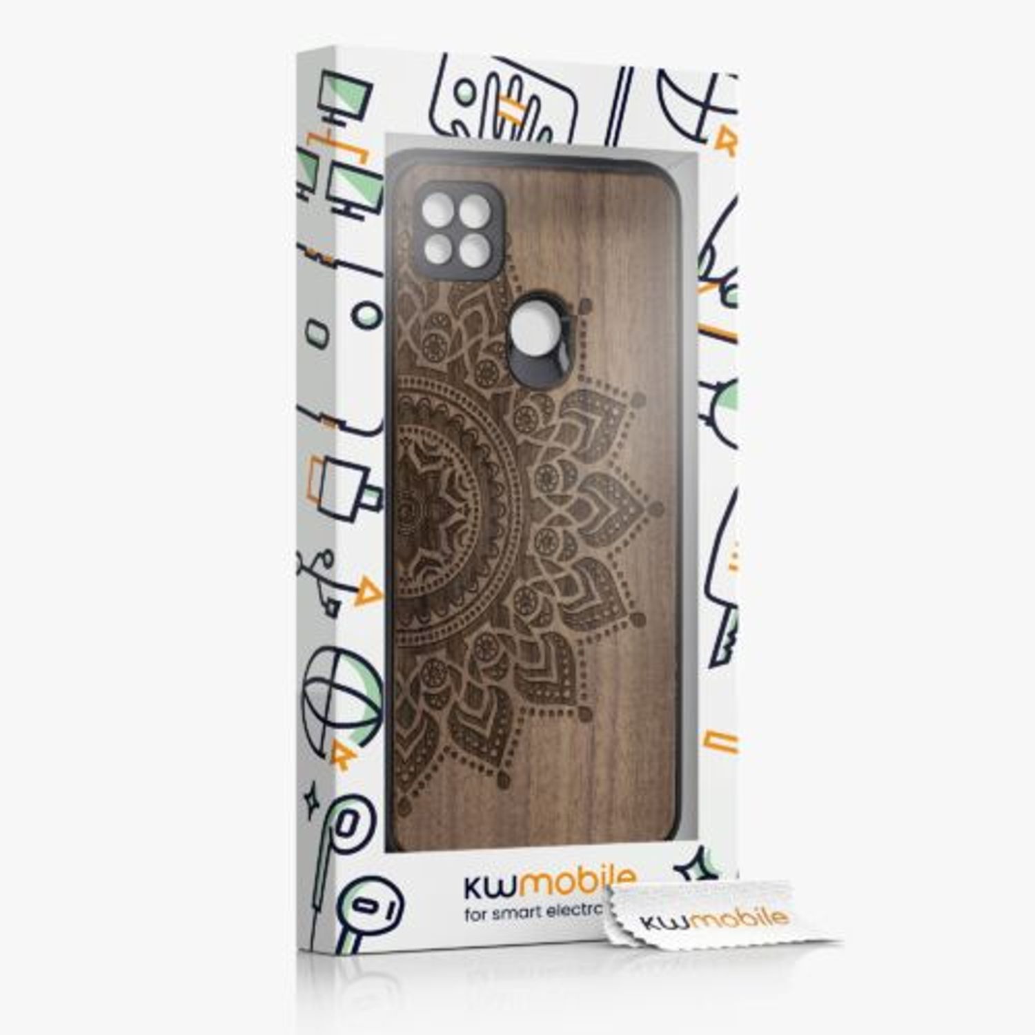 Husa pentru Xiaomi Redmi 9C, Lemn, Maro, 56789.01, Kwmobile fotografia produsului View 6 L