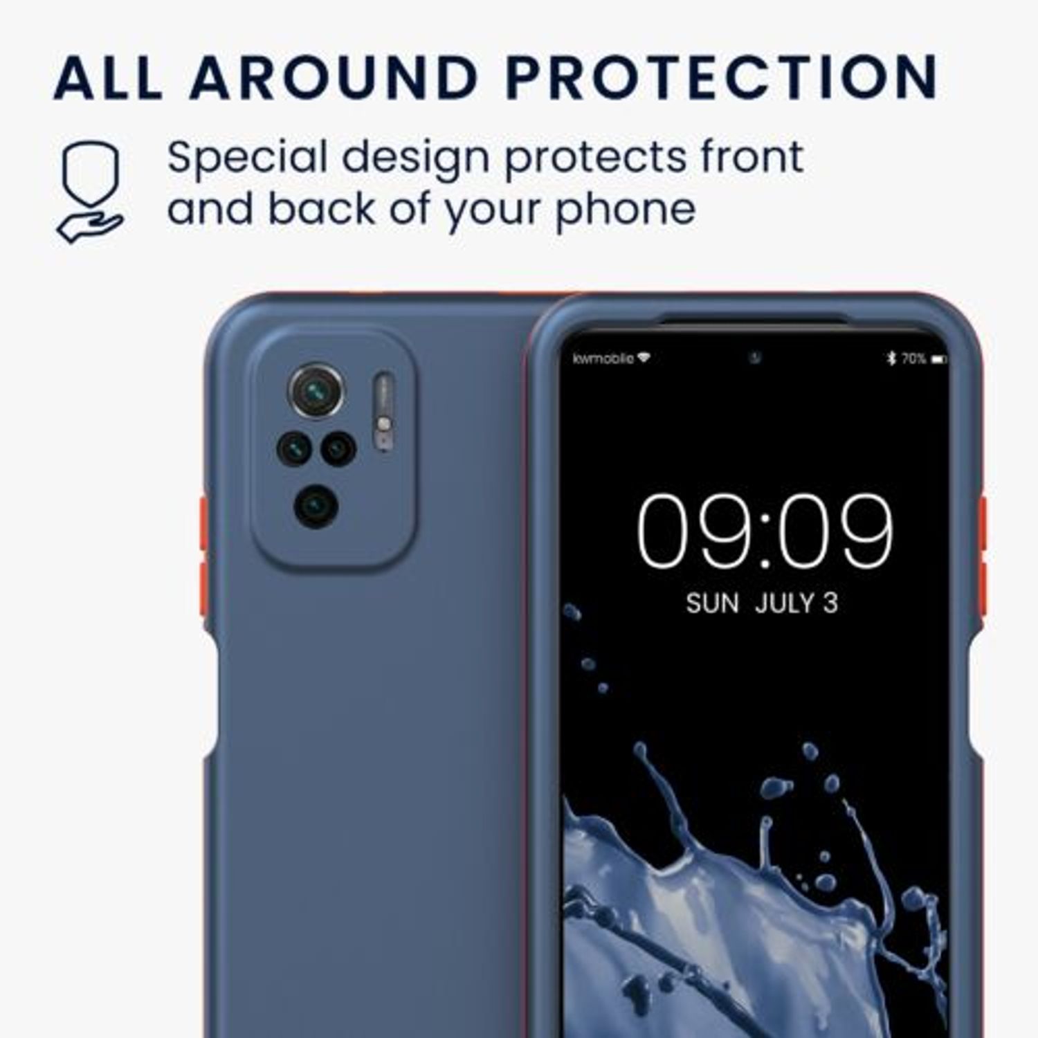 Husa pentru Xiaomi Redmi Note 10/Redmi Note 10S, Plastic, Albastru, 56501.17, Kwmobile fotografia produsului View 5 L