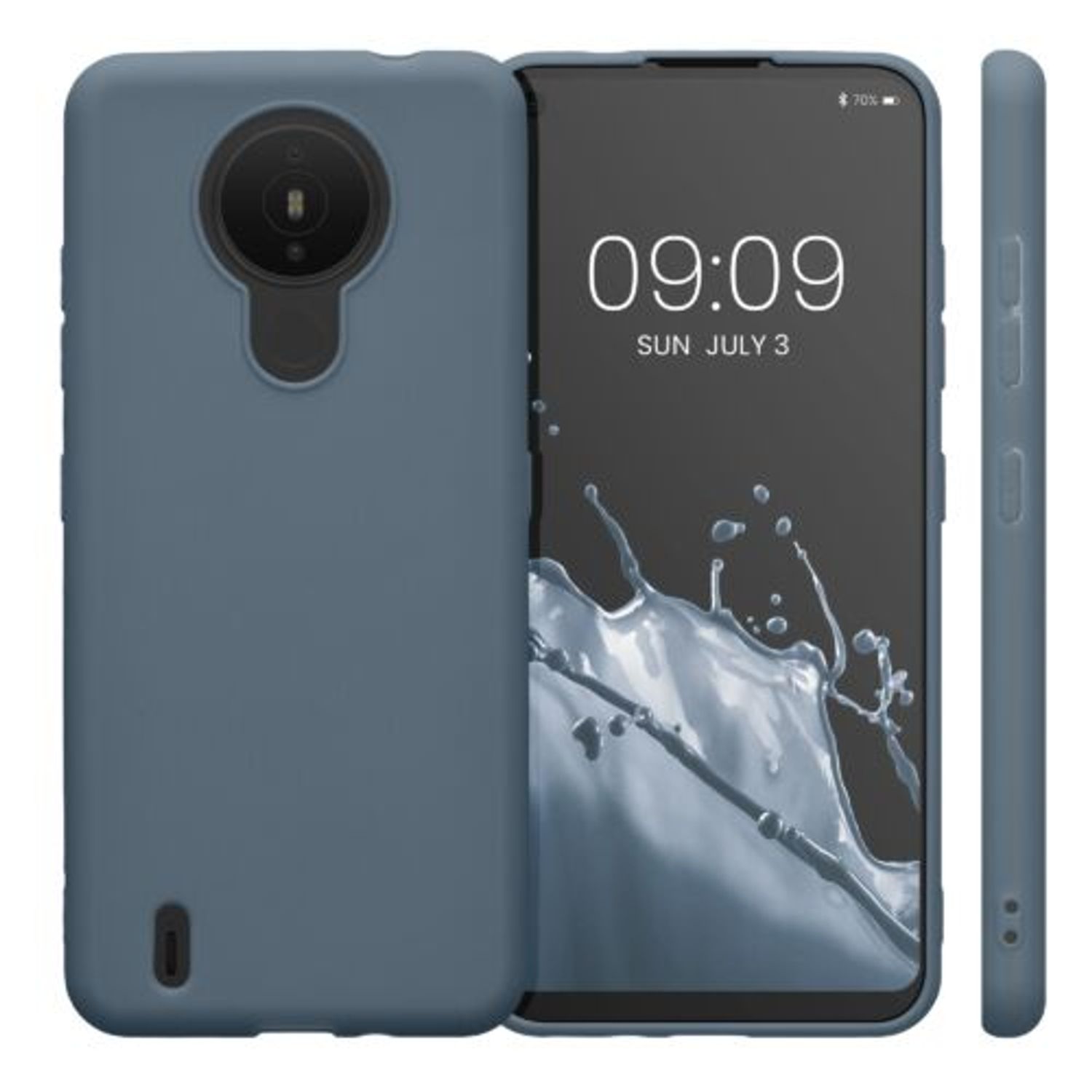 Husa Kwmobile pentru Nokia 1.4, Silicon, Albastru, 54468.202 fotografia produsului