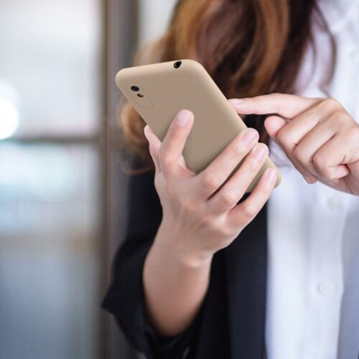 Husa Kwmobile pentru Xiaomi Redmi 9A/Redmi 9AT, Silicon, Crem, 56570.10 fotografia produsului View 7 L