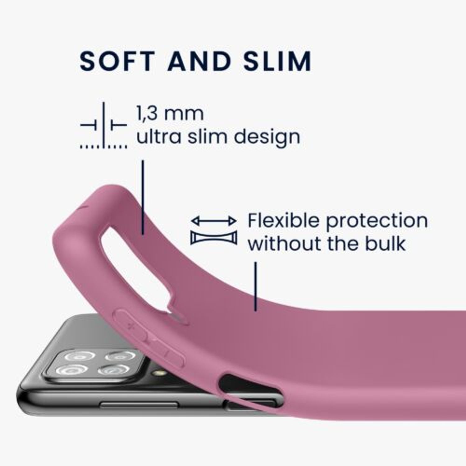 Husa Kwmobile pentru Samsung Galaxy A22, Silicon, Violet, 55493.167 fotografia produsului View 2 L