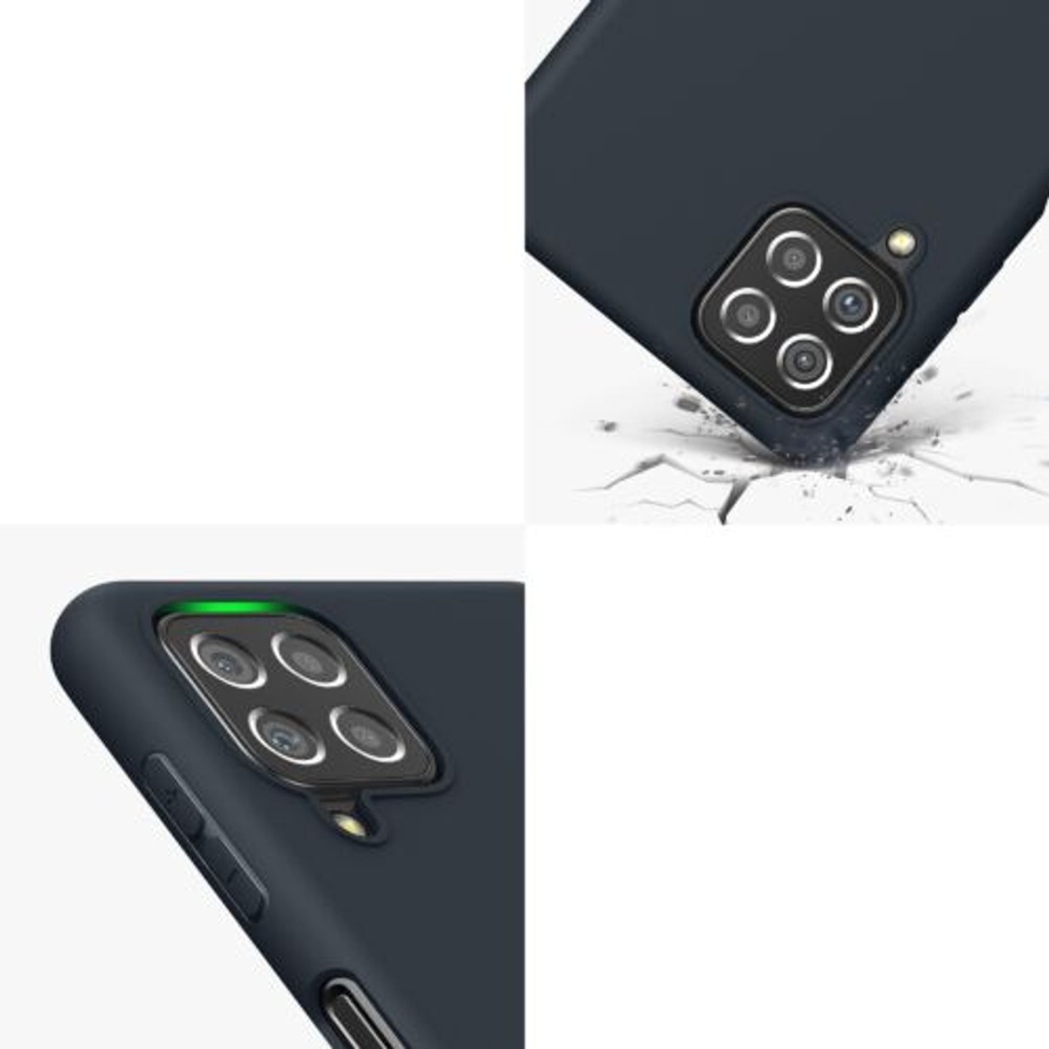 Husa Kwmobile pentru Samsung Galaxy A22, Silicon, Gri, 55493.186 fotografia produsului View 6 L