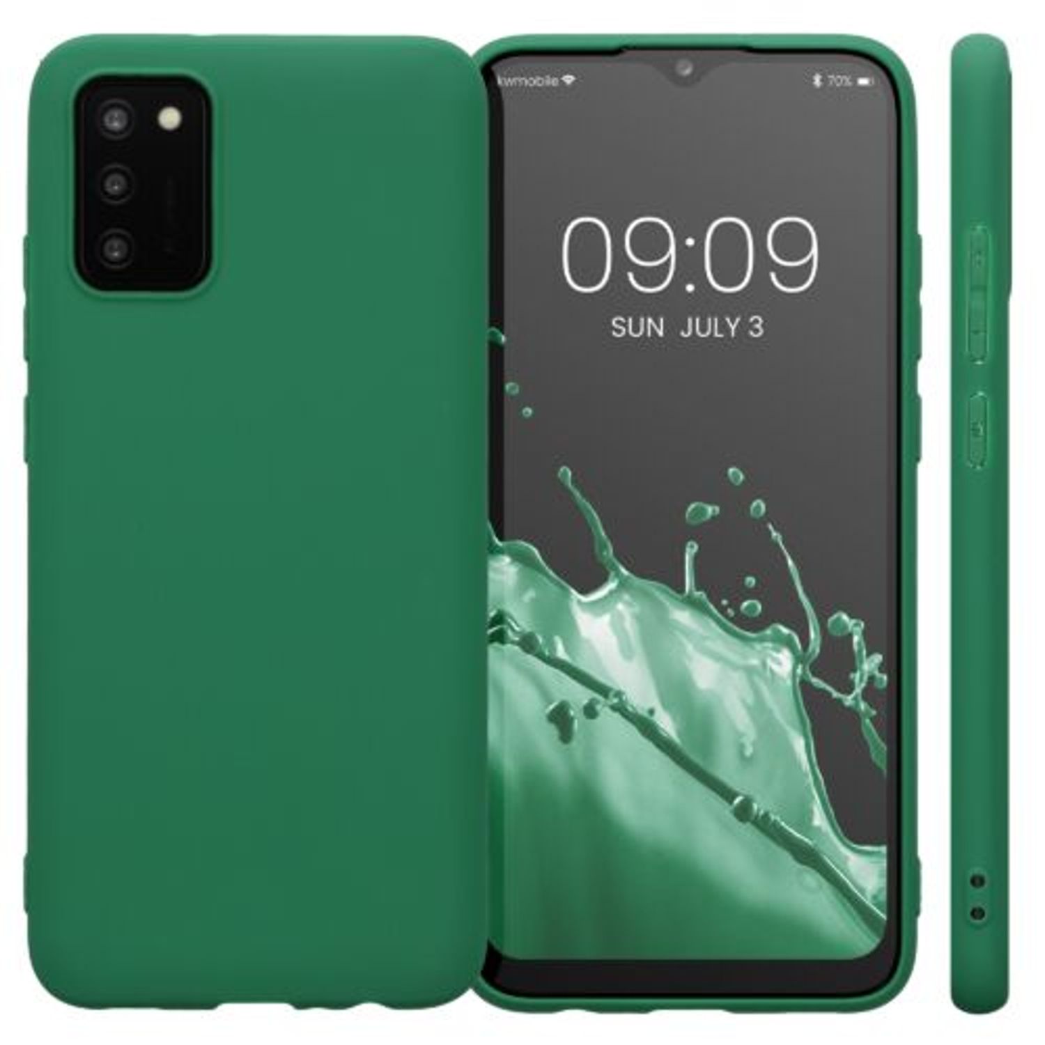 Husa Kwmobile pentru Samsung Galaxy A02s, Silicon, Verde, 54045.227 fotografia produsului