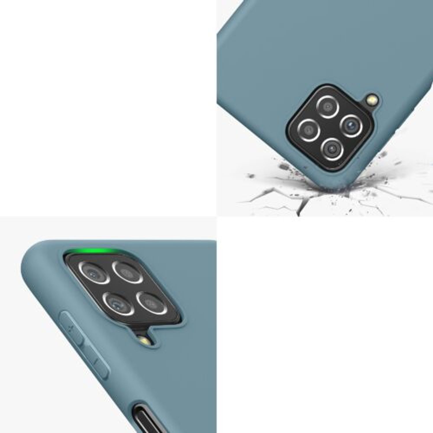 Husa Kwmobile pentru Samsung Galaxy A22, Silicon, Verde, 55493.207 fotografia produsului View 7 L