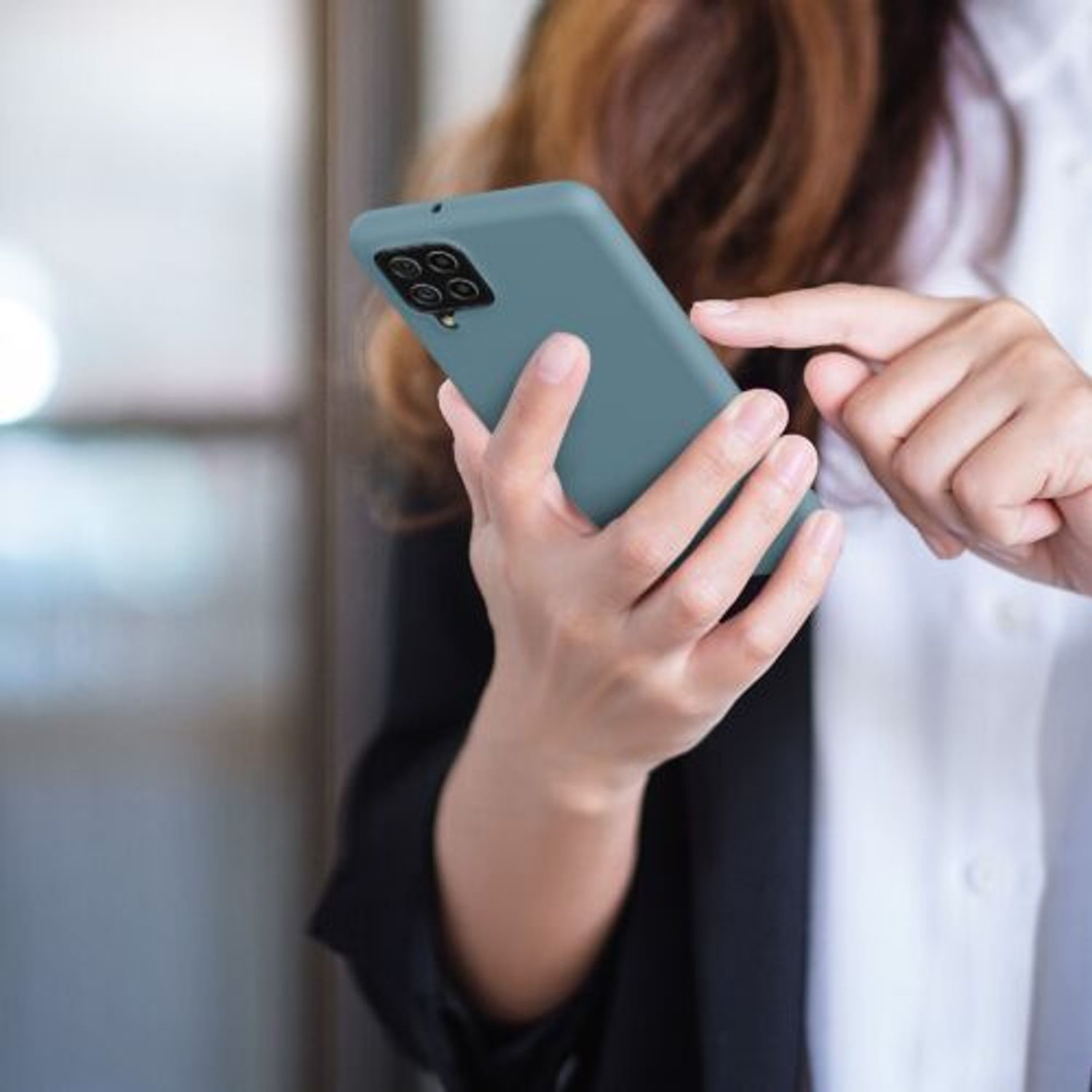 Husa Kwmobile pentru Samsung Galaxy A22, Silicon, Verde, 55493.207 fotografia produsului View 8 L
