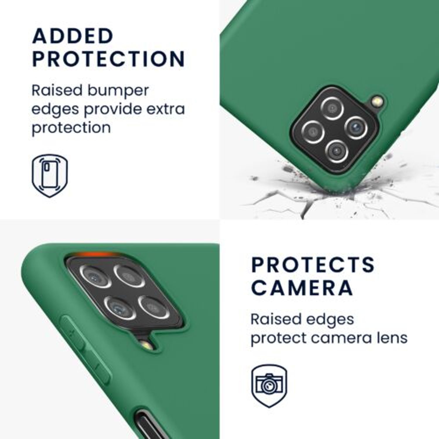 Husa Kwmobile pentru Samsung Galaxy A22, Silicon, Verde, 55493.227 fotografia produsului View 5 L
