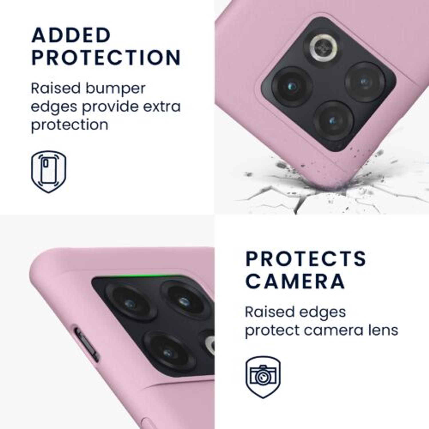 Husa Kwmobile pentru OnePlus 10 Pro, Silicon, Roz, 57245.52 fotografia produsului View 3 L