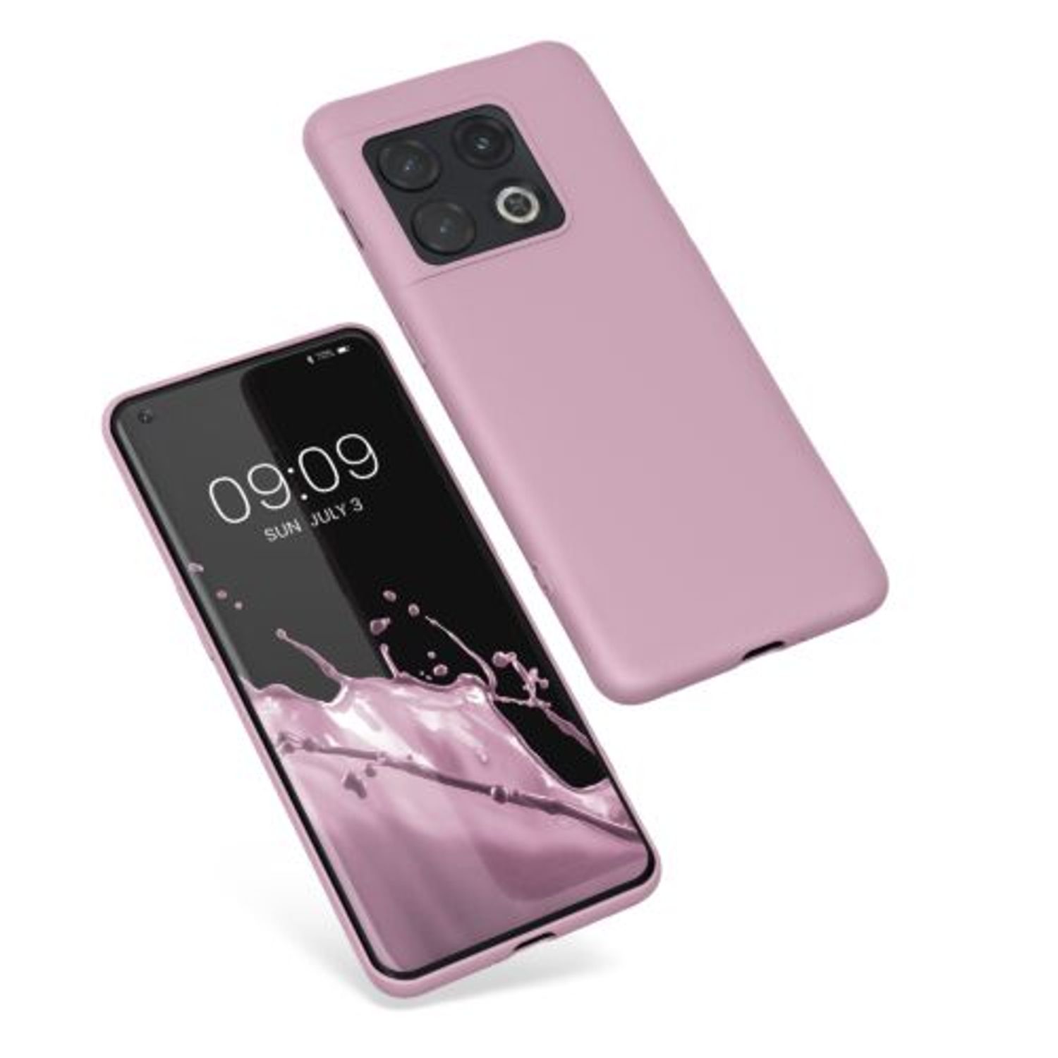 Husa Kwmobile pentru OnePlus 10 Pro, Silicon, Roz, 57245.52 fotografia produsului