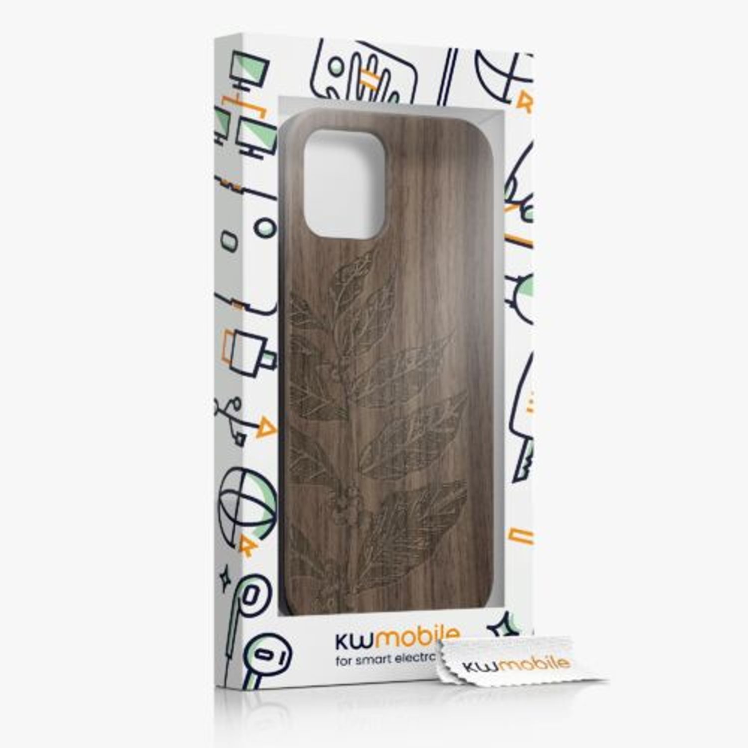 Husa Kwmobile pentru Apple iPhone 12/iPhone 12 Pro, Lemn, Maro, 52734.09 fotografia produsului View 2 L