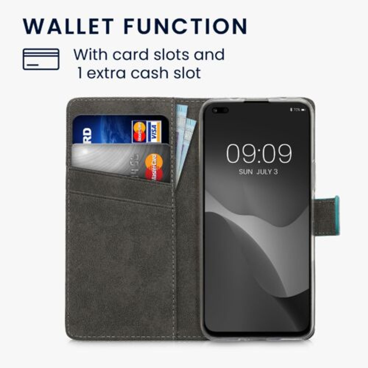 Husa Kwmobile pentru Honor 50 Lite, Piele ecologica, Multicolor, 57476.02 fotografia produsului View 3 L