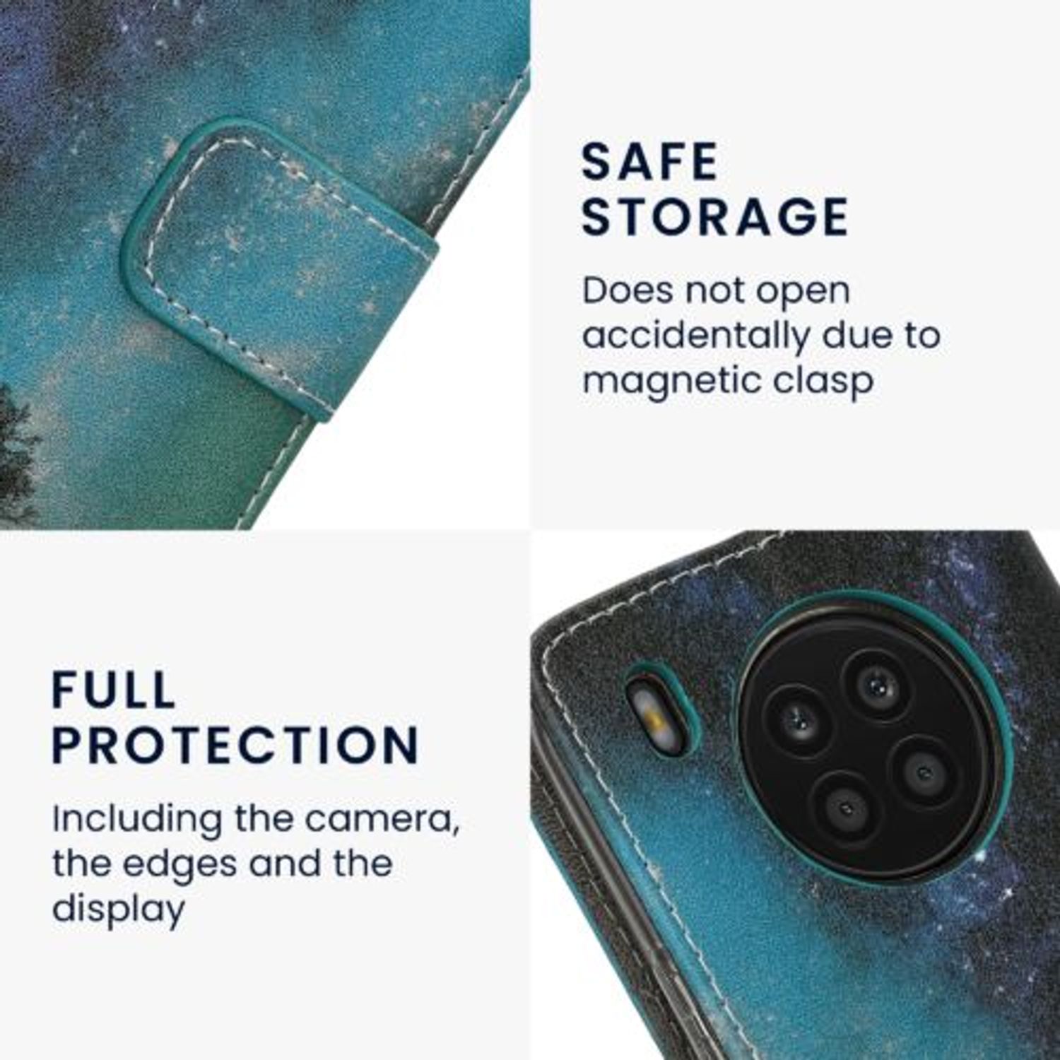 Husa Kwmobile pentru Honor 50 Lite, Piele ecologica, Multicolor, 57476.02 fotografia produsului View 5 L