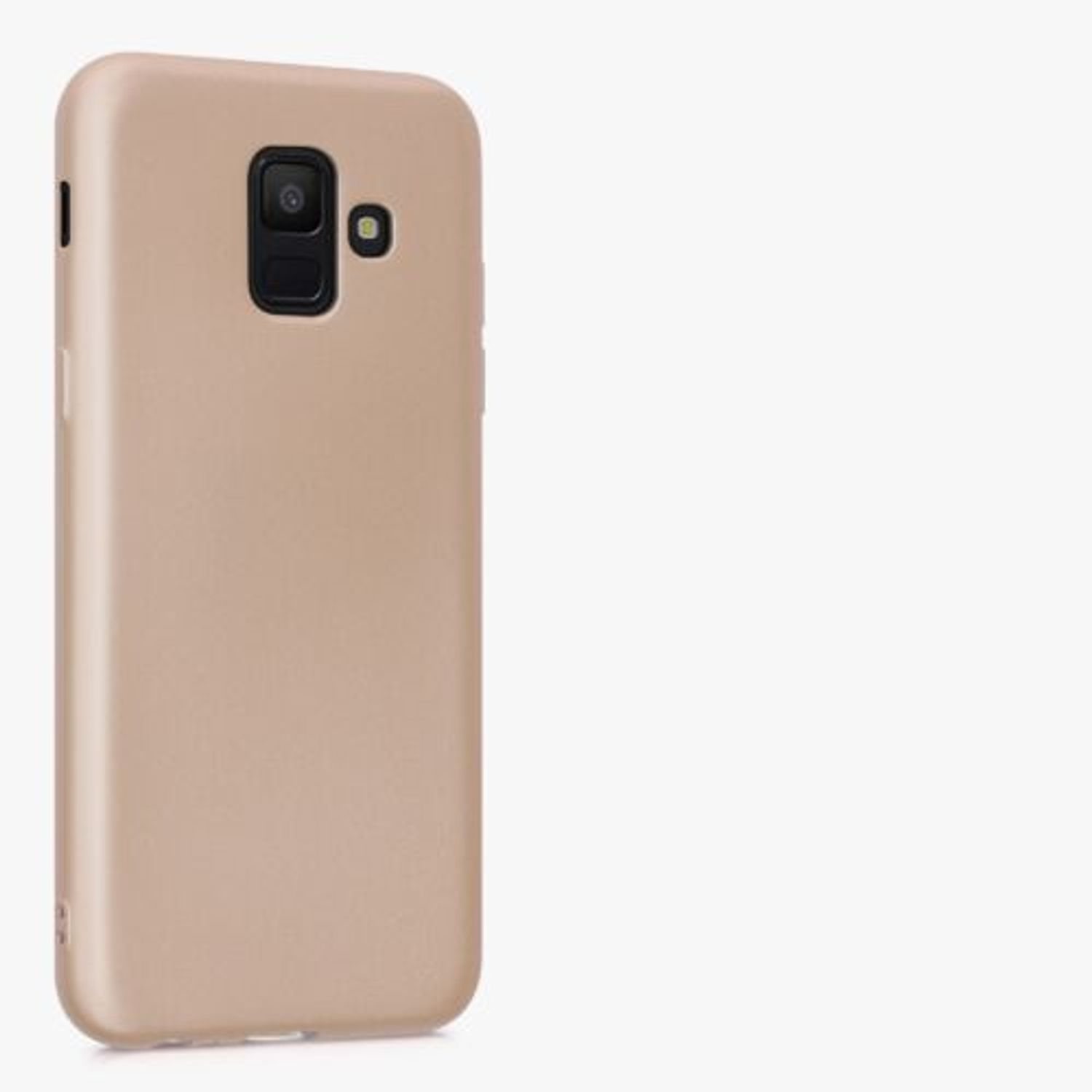 Husa Kwmobile pentru Samsung Galaxy A6 (2018), Silicon, Auriu, 46374.66 fotografia produsului View 7 L