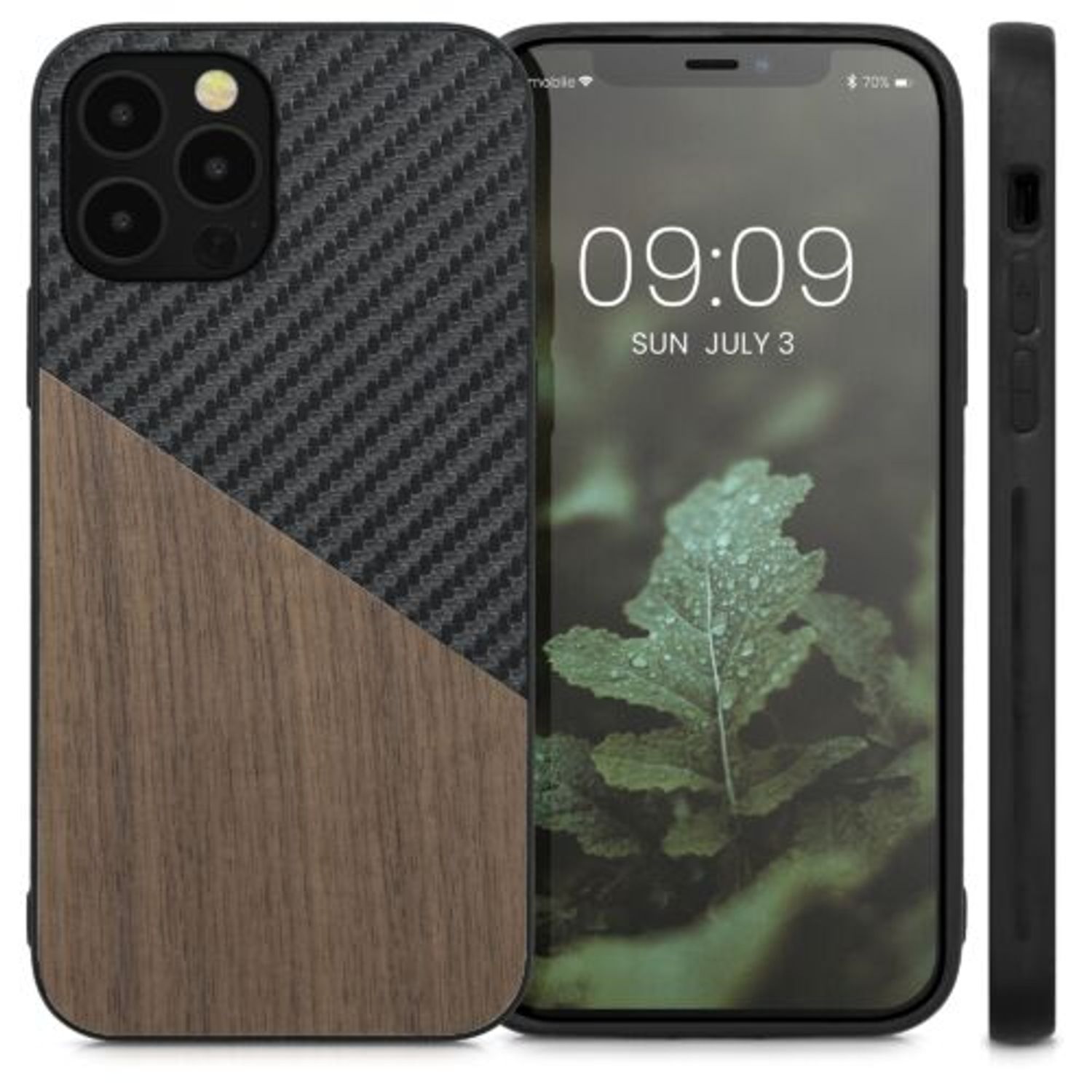 Husa Kwmobile pentru Apple iPhone 12/iPhone 12 Pro, Lemn, Maro/Negru, 57501.01 fotografia produsului