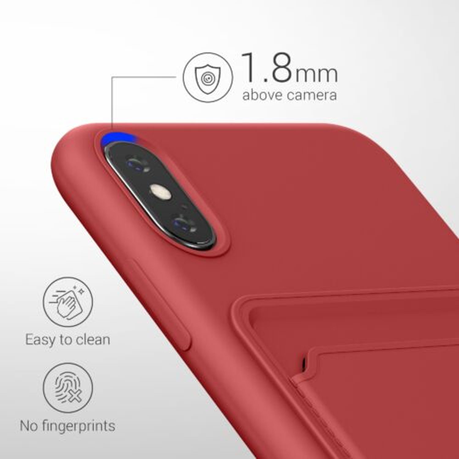 Husa Kwmobile pentru Apple iPhone XS, Silicon, Rosu, 55120.09 fotografia produsului View 3 L