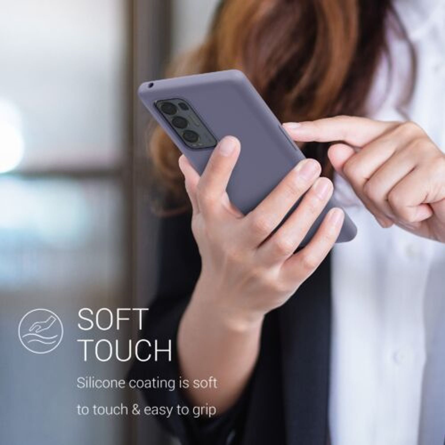 Husa pentru Oppo Find X3 Neo, Silicon, Albastru, 55200.130 fotografia produsului View 3 L