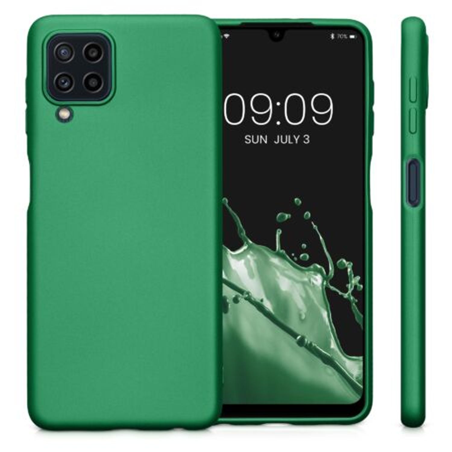 Husa Kwmobile pentru Samsung Galaxy M22, Silicon, Verde, 56278.170 fotografia produsului