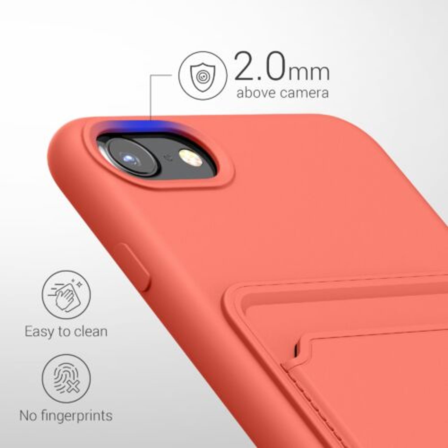 Husa Kwmobile pentru Apple iPhone 8/iPhone 7/iPhone SE 2, Silicon, Coral, 55117.76 fotografia produsului View 3 L