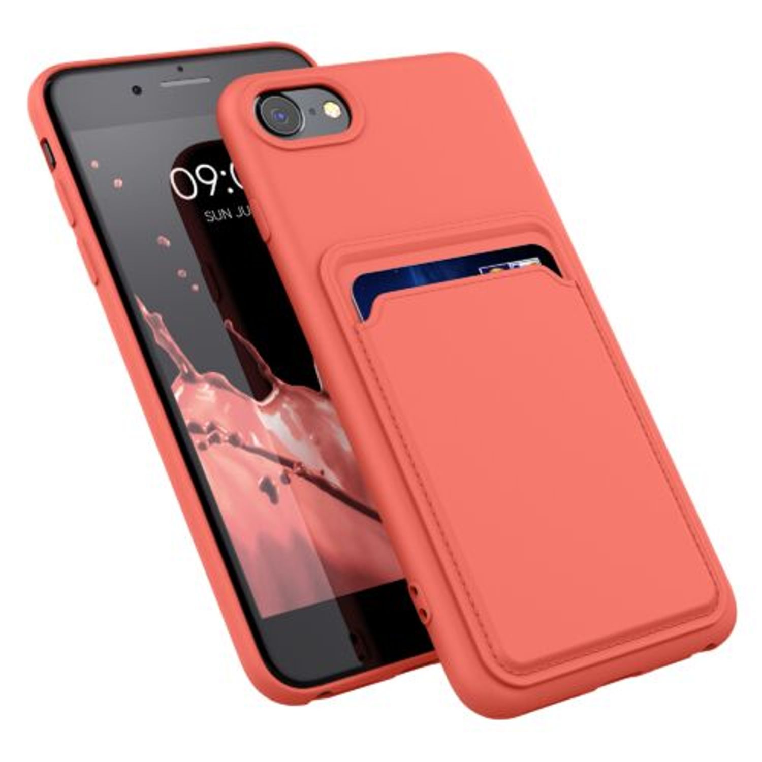 Husa Kwmobile pentru Apple iPhone 8/iPhone 7/iPhone SE 2, Silicon, Coral, 55117.76 fotografia produsului