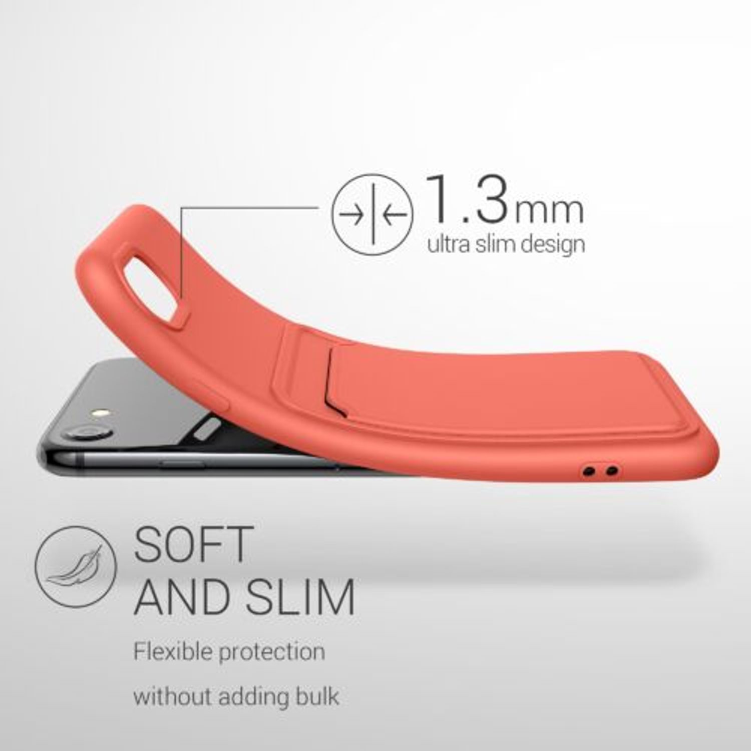 Husa Kwmobile pentru Apple iPhone 8/iPhone 7/iPhone SE 2, Silicon, Coral, 55117.76 fotografia produsului View 2 L