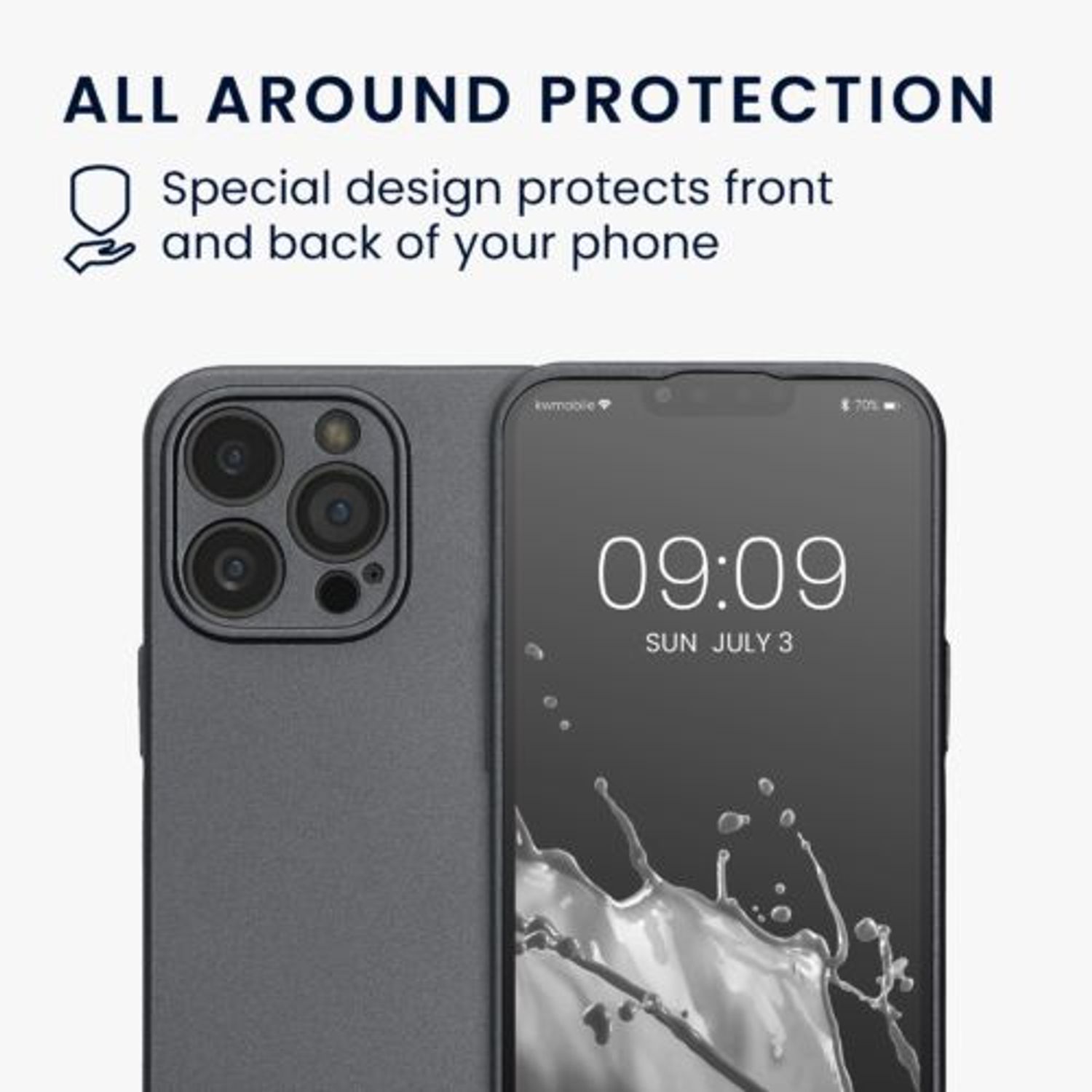 Husa Kwmobile pentru Apple iPhone 13 Pro, Silicon, Gri, 57516.232 fotografia produsului View 4 L