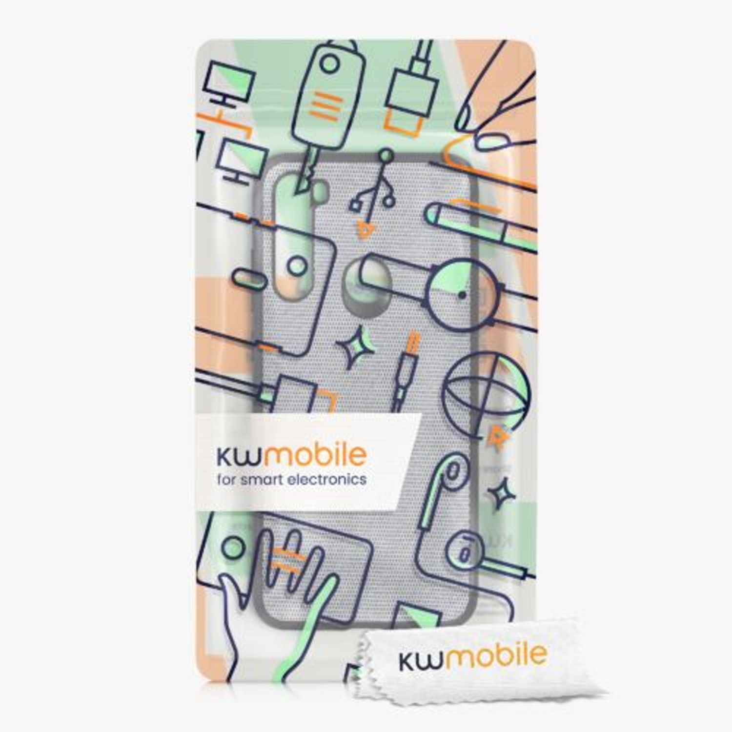 Husa Kwmobile pentru Xiaomi Redmi Note 8, Textil, Gri, 57491.22 fotografia produsului View 6 L