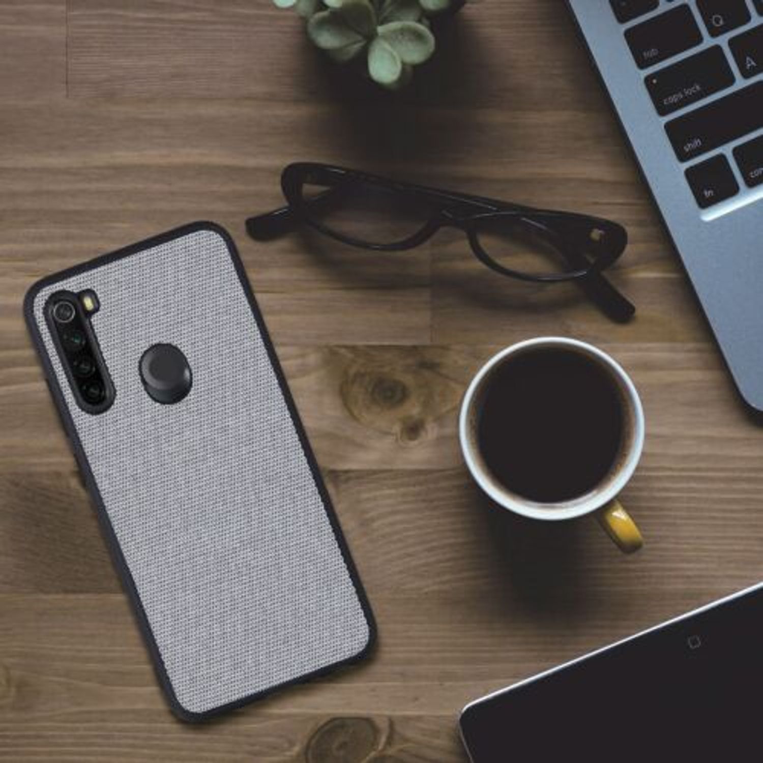 Husa Kwmobile pentru Xiaomi Redmi Note 8, Textil, Gri, 57491.22 fotografia produsului View 2 L